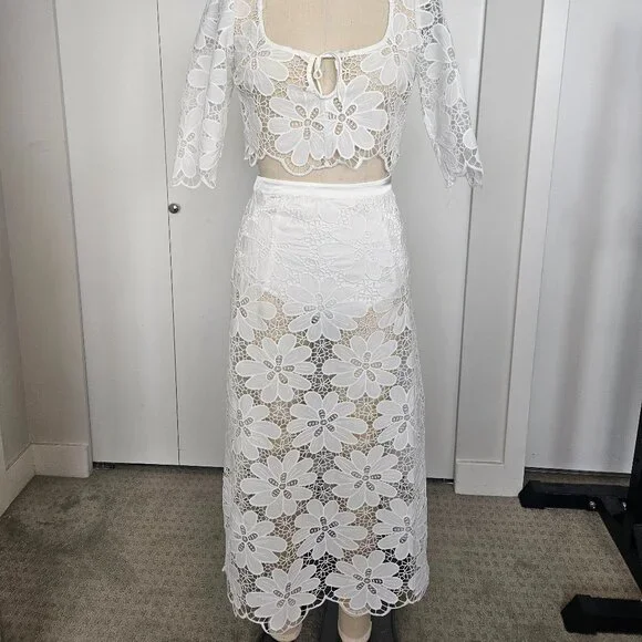 For Love & Lemons Malika Crop Top + Skirt - Picture 3 of 6